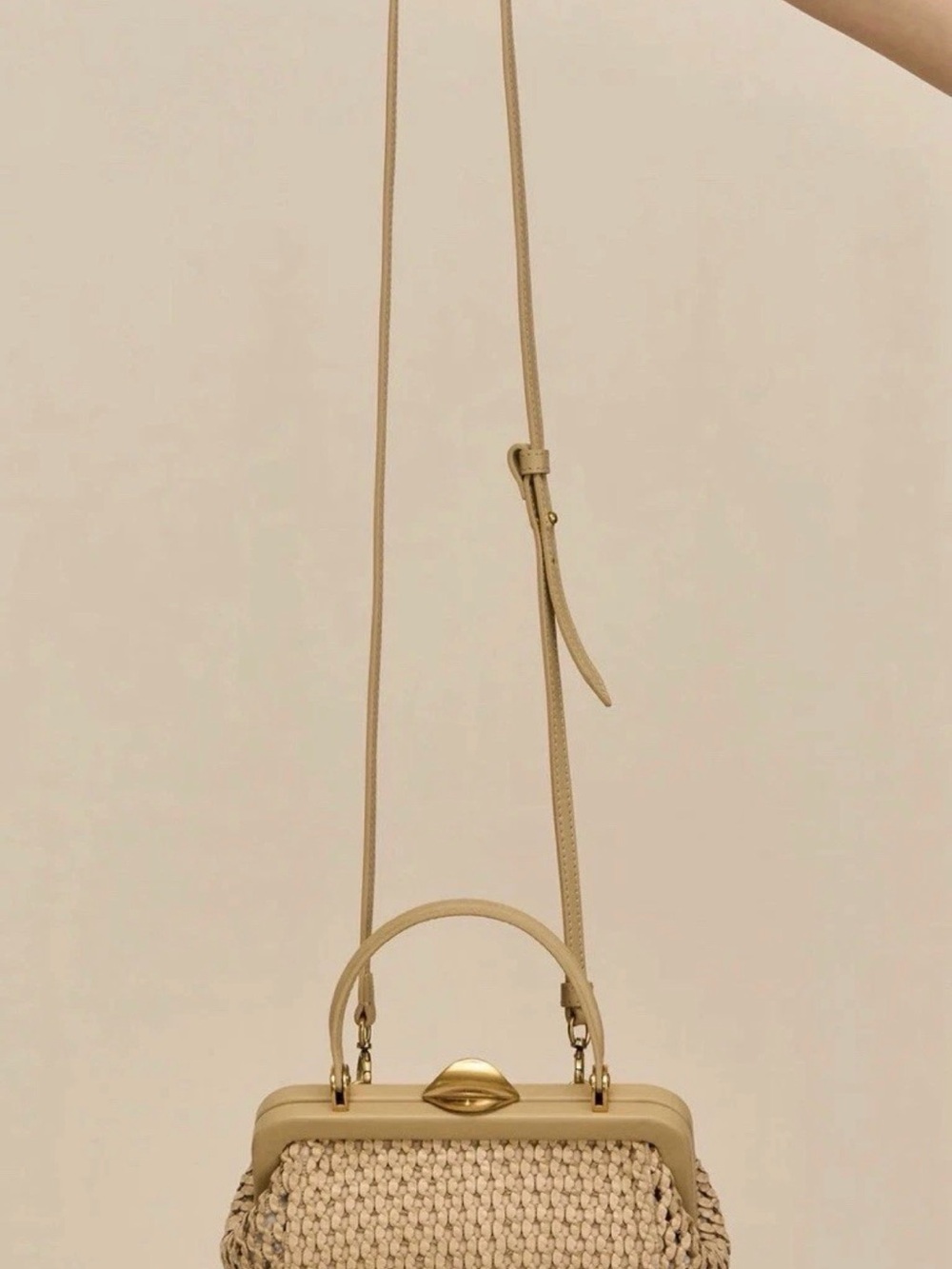 Cult Gaia Woven Top-Handle Evening Bag in Beige - Picture 5 of 6